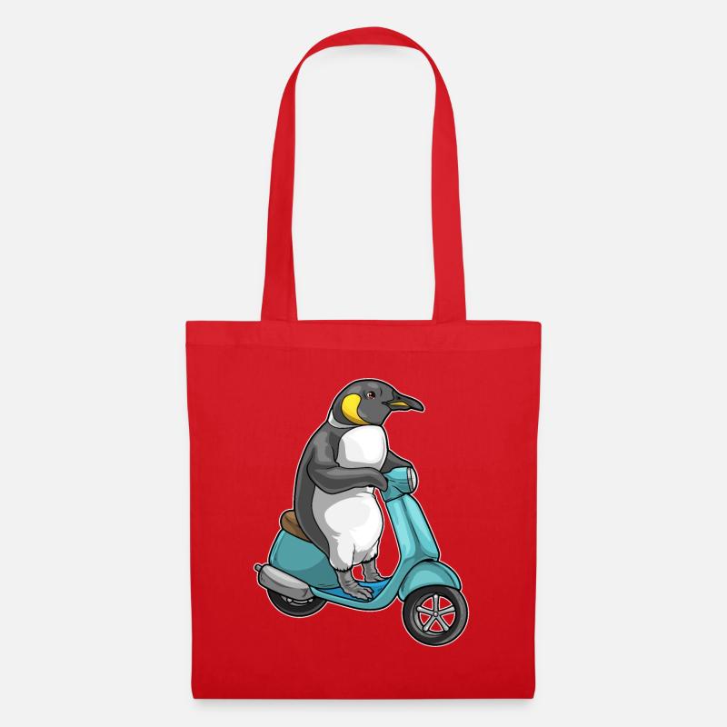 Pinguin Motorroller - Stoffbeutel - Rot