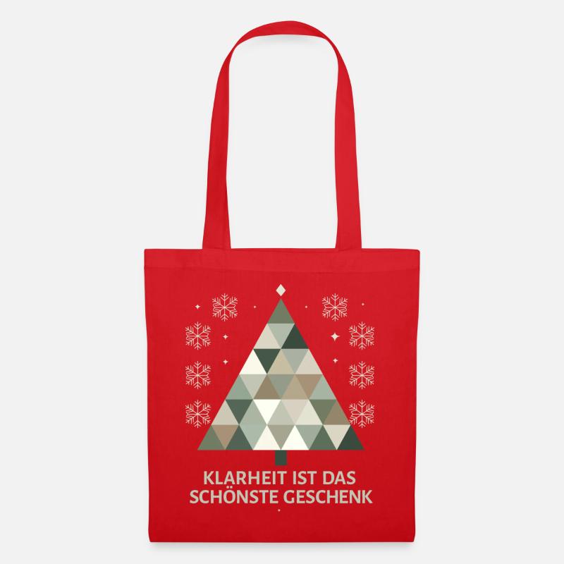 Minimalist Christmas tree: Simple elegance - Tote Bag - red