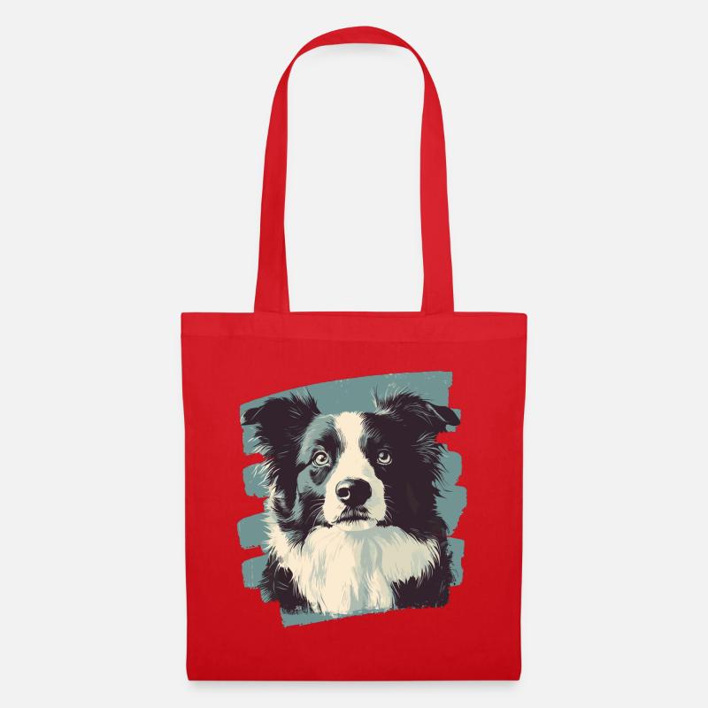 Border Collie - Stoffbeutel - Rot