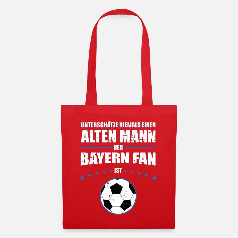 Alter Mann - Bayern Fan | Retro Vintage - Stoffbeutel - Rot