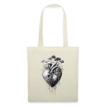 Overgrown Heart Mushrooms Flowers Botanical - Tote Bag - red - Front