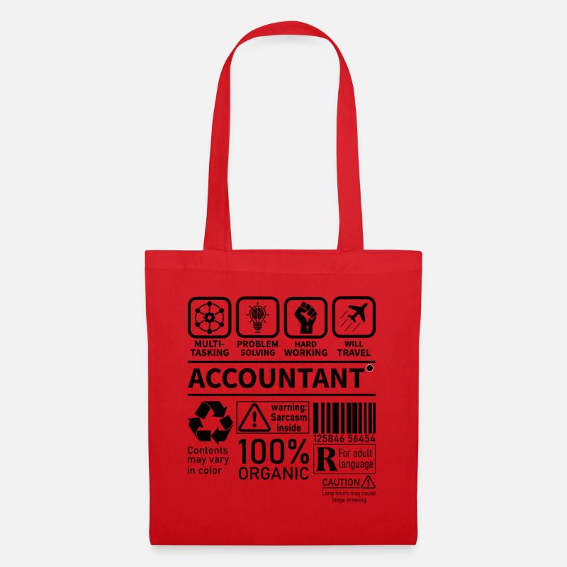 Accountant Multi Tasking Problem Solving Hard Work - Tote Bag - red