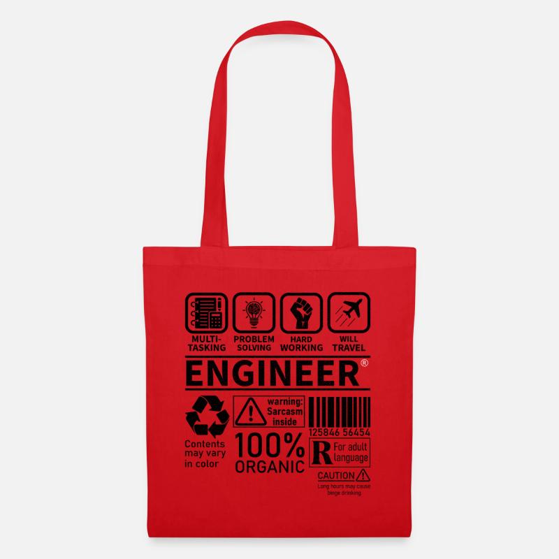 engineer multi tasking problem solving working - Tote Bag - red