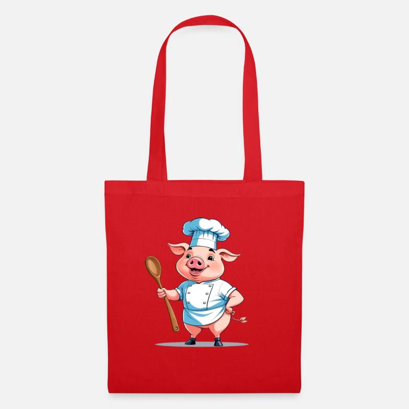 Cooking Pig Chef - Tote Bag - red