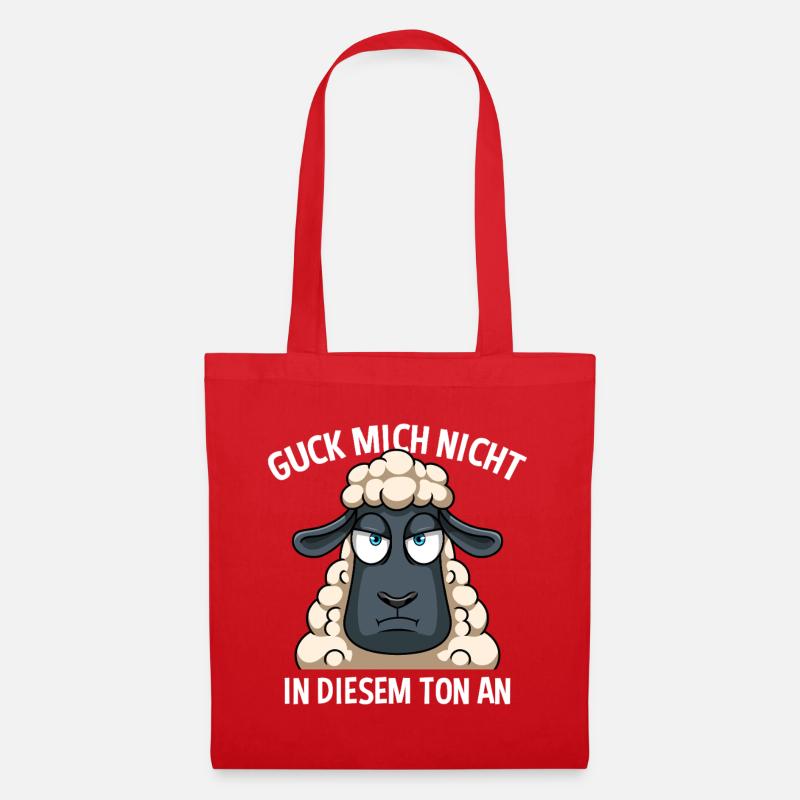 Guck Mich Nicht In Diesem Ton An Schaf - Stoffbeutel - Rot