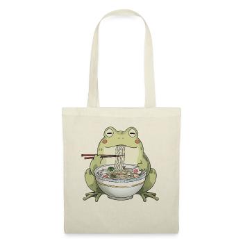 Frosch, Ramen, Japanische Nudeln, Lustiges Kawaii - Stoffbeutel - Rot - Vorne
