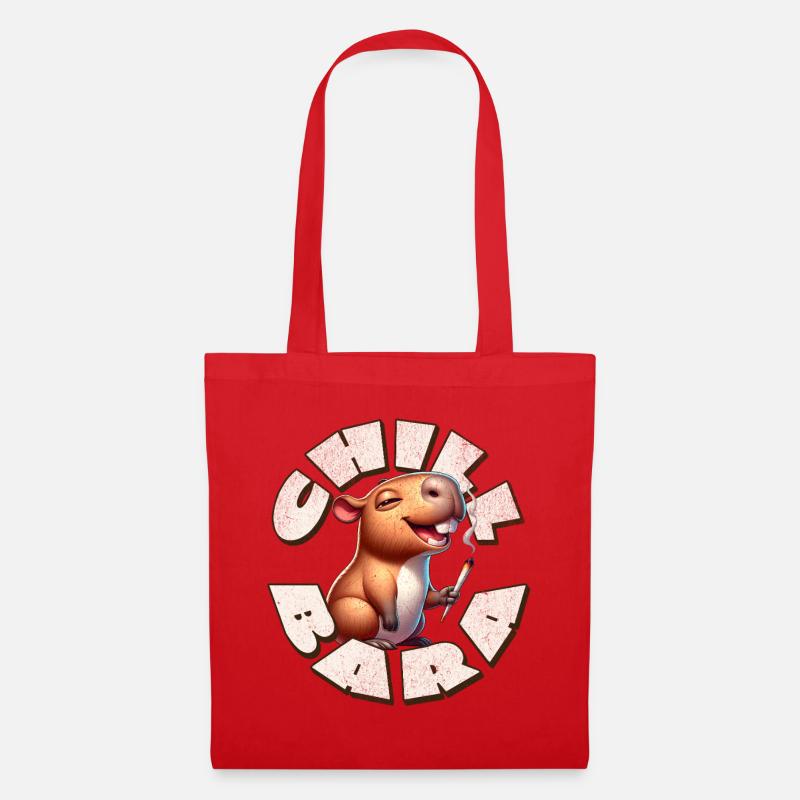 Capybara Chill Bara - Stoffbeutel - Rot