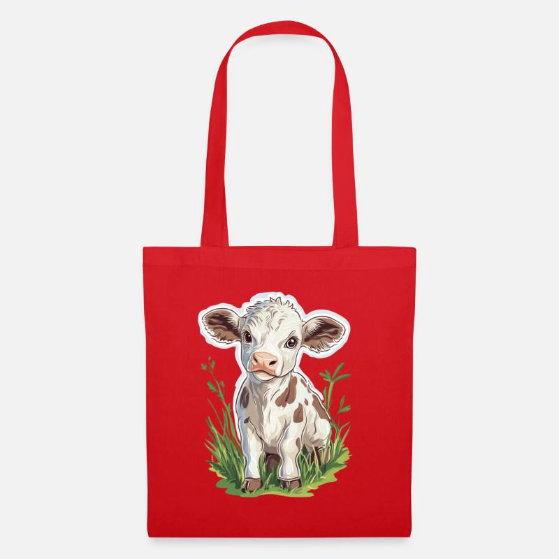 Vache - Sac en tissu - rouge