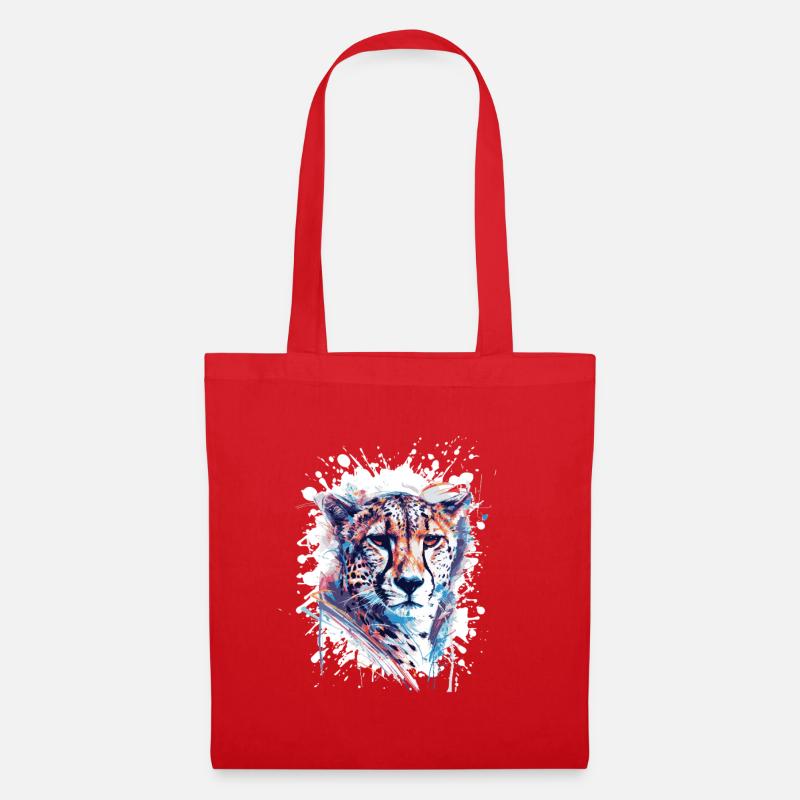 Leopard Splatter Aquarell - Stoffbeutel - Rot
