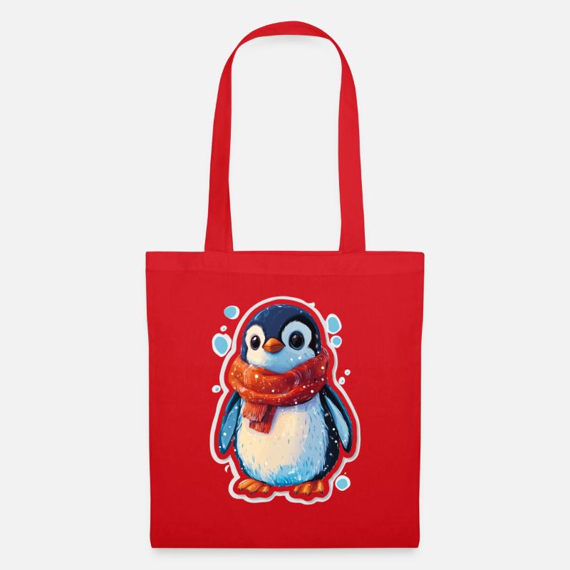 Pinguin - Stoffbeutel - Rot