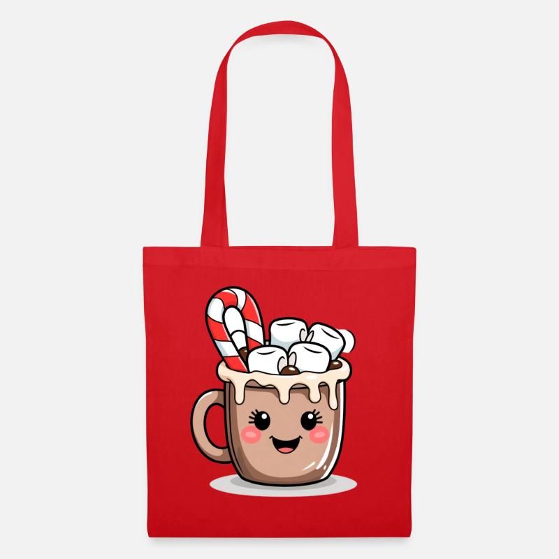 Cuddly Cocoa Mug with Marshmallows - Tote Bag - red