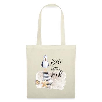 Beach Bird on Stone Stack Watercolors - Tote Bag - red - Front