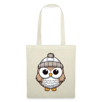 Eule Winter Tier Baby Comic - Stoffbeutel - Rot - Vorne