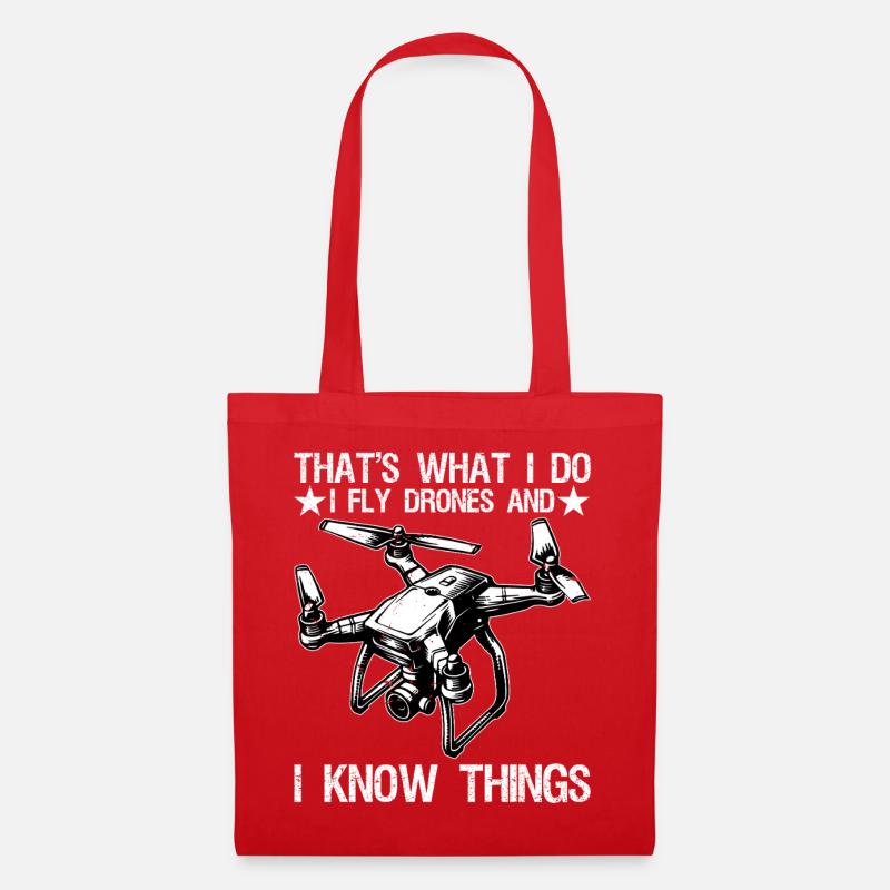 I Fly Drones And I Know Things Funny Drone Pilot - Tote Bag - red