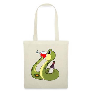 Bouteille de vin rouge serpent - Sac en tissu - rouge - Devant