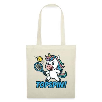 Topspin! Einhorn Tennis Humor Power - Stoffbeutel - Rot - Vorne