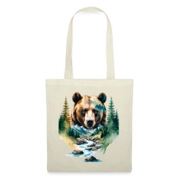Watercolor Forest Bear - Tote Bag - red - Front