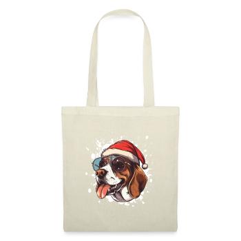 Beagle Hund Weihnachten Lustig - Stoffbeutel - Rot - Vorne