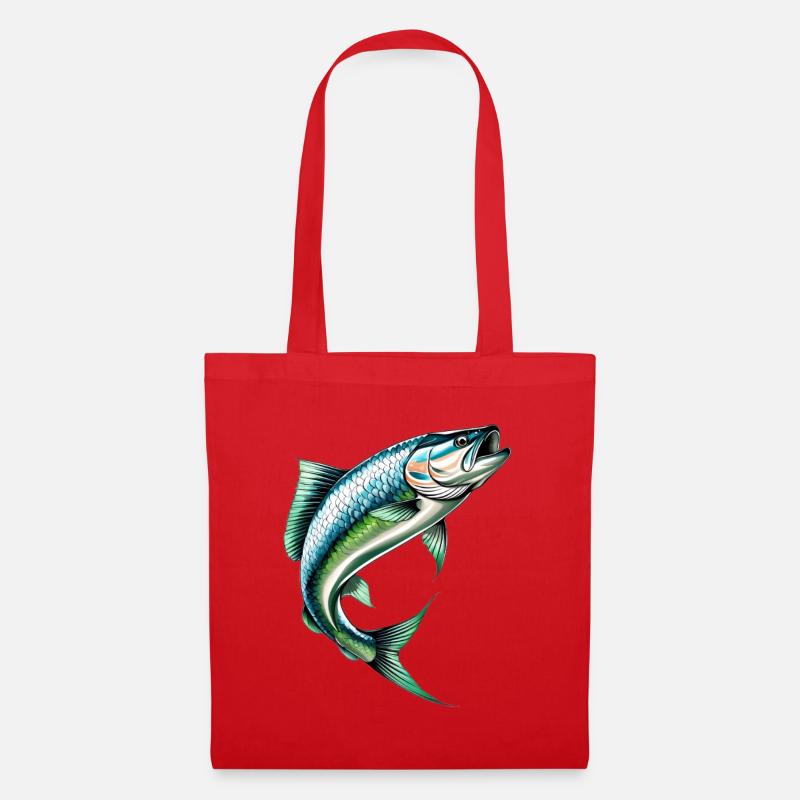 Jumping perch in green-blue - Tote Bag - red