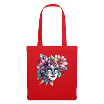 Floral mask in masquerade ball style - Tote Bag - red - Front
