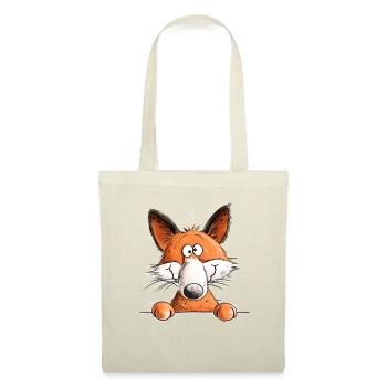Lustiger Fuchs Cartoon Waldtier Tiermotiv - Stoffbeutel - Rot - Vorne