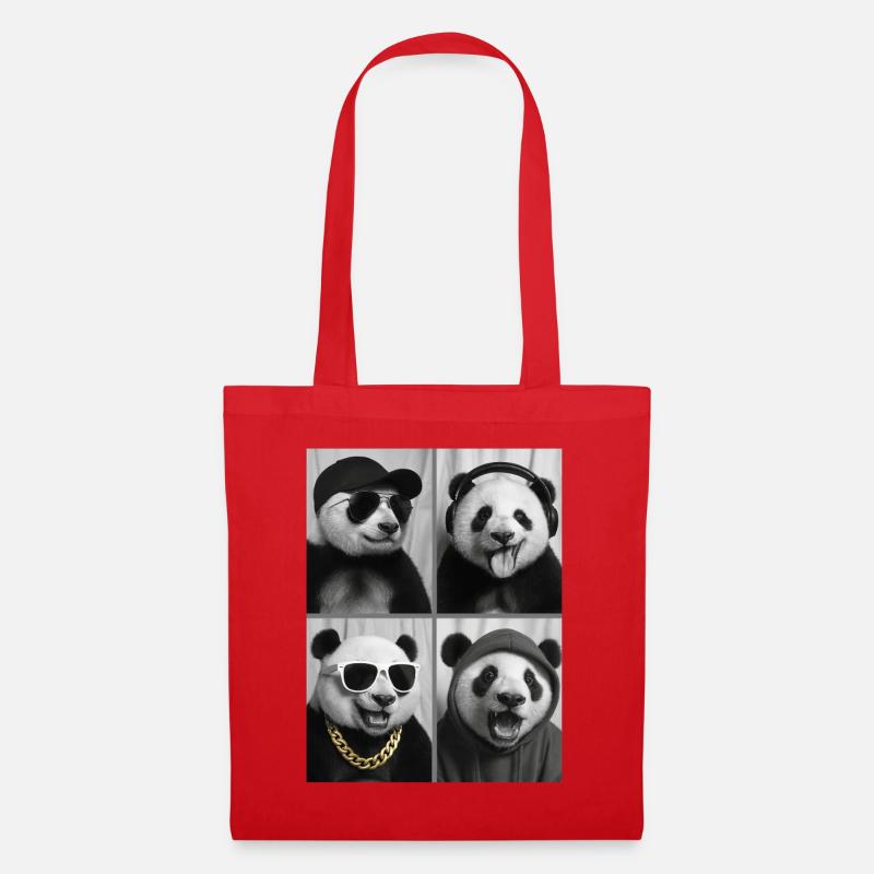 Panda - Stoffbeutel - Rot