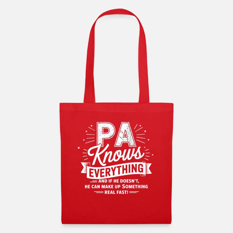 PA knows everything – he invents it quickly - Tote Bag - red