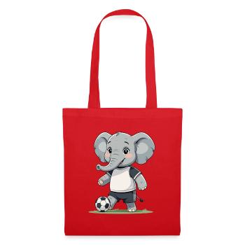Elefant Fußballkicker - Stoffbeutel - Rot - Vorne