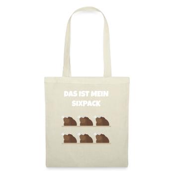 Das ist mein Sixpack Hähnchen - Stoffbeutel - Rot - Vorne