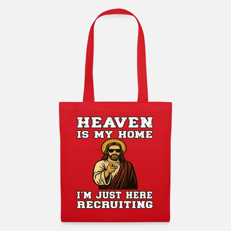 Uncle Jesus Recruiting - Heaven is my Home  - Stoffbeutel - Rot