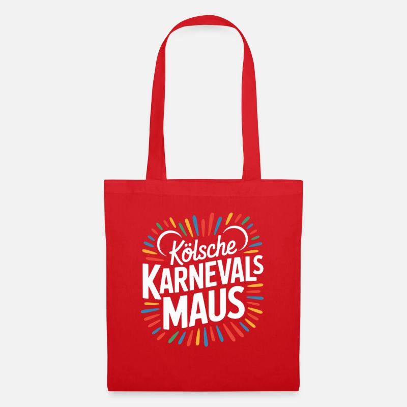 Kölsche Karnevalsmaus Karneval Köln Kölner Maus - Stoffbeutel - Rot