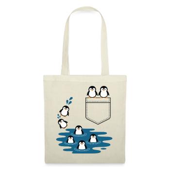 Penguin Jump Into The Water Pocket Design - Tote Bag - red - Front