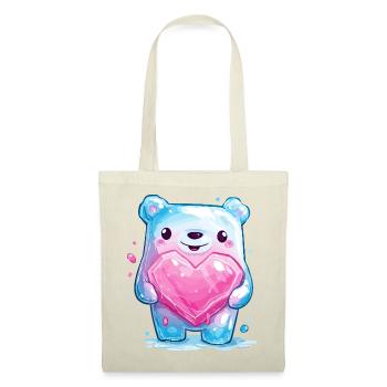 Cuddly bear with heart crystal - Tote Bag - red - Front