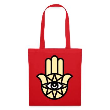 Hamsa Hand der Fatima - Stoffbeutel - Rot - Vorne