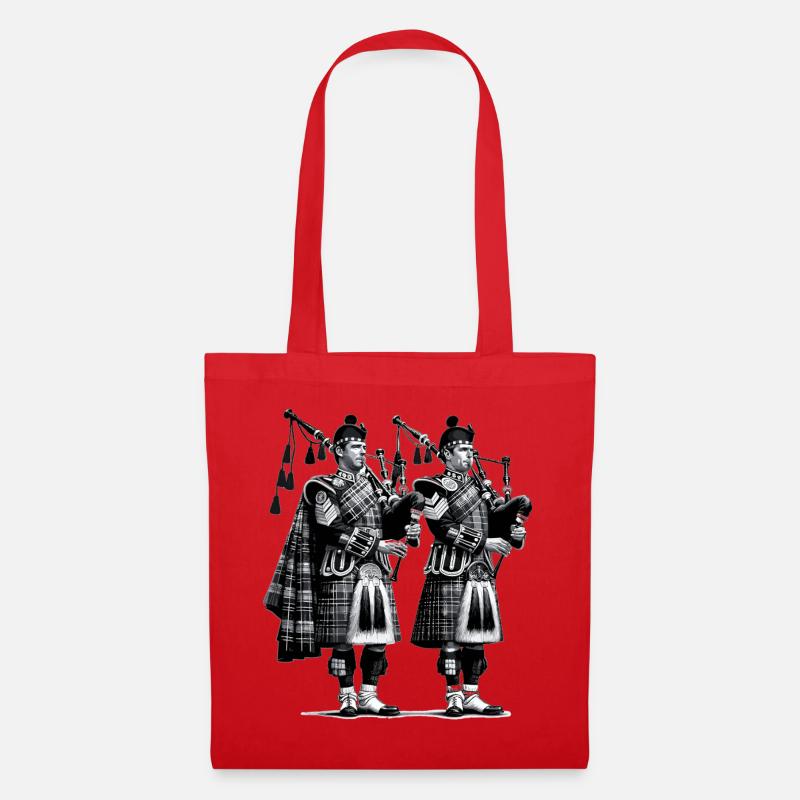 Dudelsack Duo im Kilt - Stoffbeutel - Rot