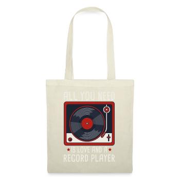All You Need Is Love Record Player Design - Stoffbeutel - Rot - Vorne