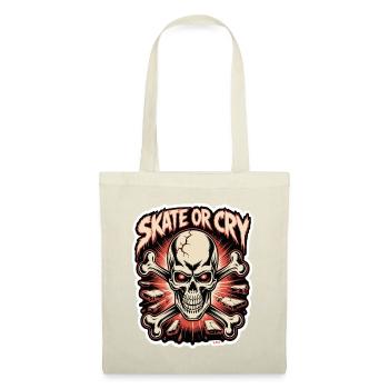 Skate- oder Cry-Skull-Tee-Design - Stoffbeutel - Rot - Vorne