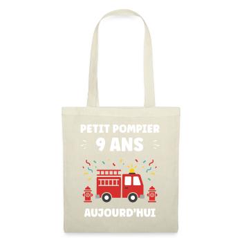 Pompier 9 ans Aujourd hui - Sac en tissu - rouge - Devant