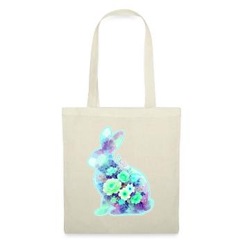 Bunny Watercolor Flowers Easter - Tote Bag - red - Front