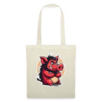 Angry Red Boar Cartoon - Tote Bag - red - Front