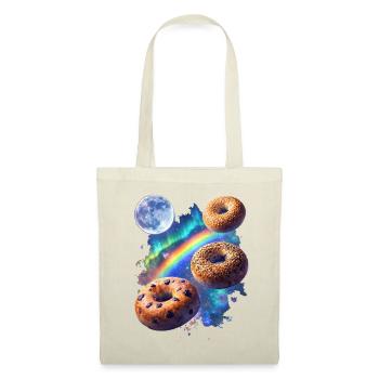 Kosmische Donuts über Regenbogenraum - Stoffbeutel - Rot - Vorne