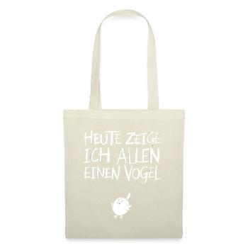  Heute Zeige Ich Allen Einen Vogel Lustiger Spruch - Stoffbeutel - Rot - Vorne