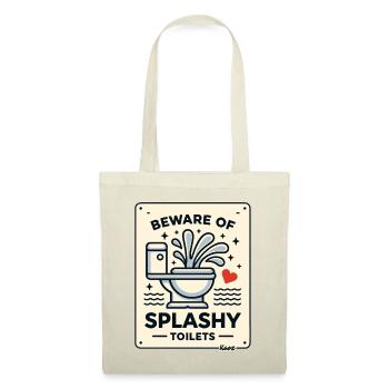 Attention au panneau des toilettes éclaboussantes - Sac en tissu - rouge - Devant