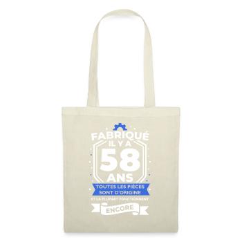 Fabriqué il y a 58 ans - Sac en tissu - rouge - Devant