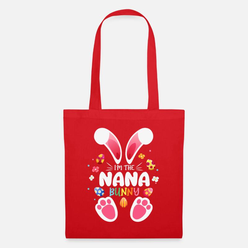 Nana Bunny Easter Cheer - Tote Bag - red