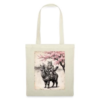 Le chat chevauche le lama - Sac en tissu - rouge - Devant