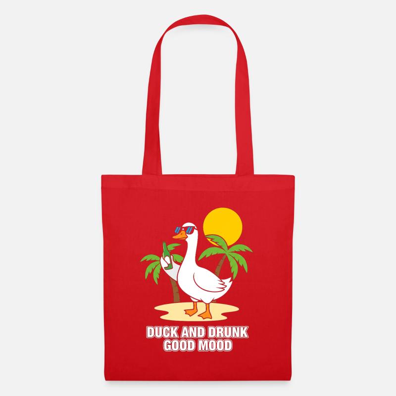 Duck and Drink Good Mood - Tote Bag - red