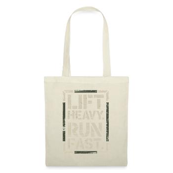 Lift Heavy Run Fast Gym Kraftsport Workout Fitness - Stoffbeutel - Rot - Vorne