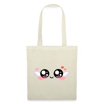 Cupid Eyes – Kawaii Angel Eyes with Wings & Star - Tote Bag - red - Front