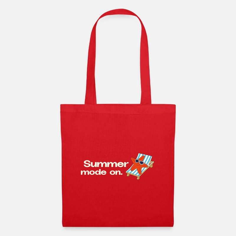 Summer Mode On – Retro Urlaub Illustration - Stoffbeutel - Rot